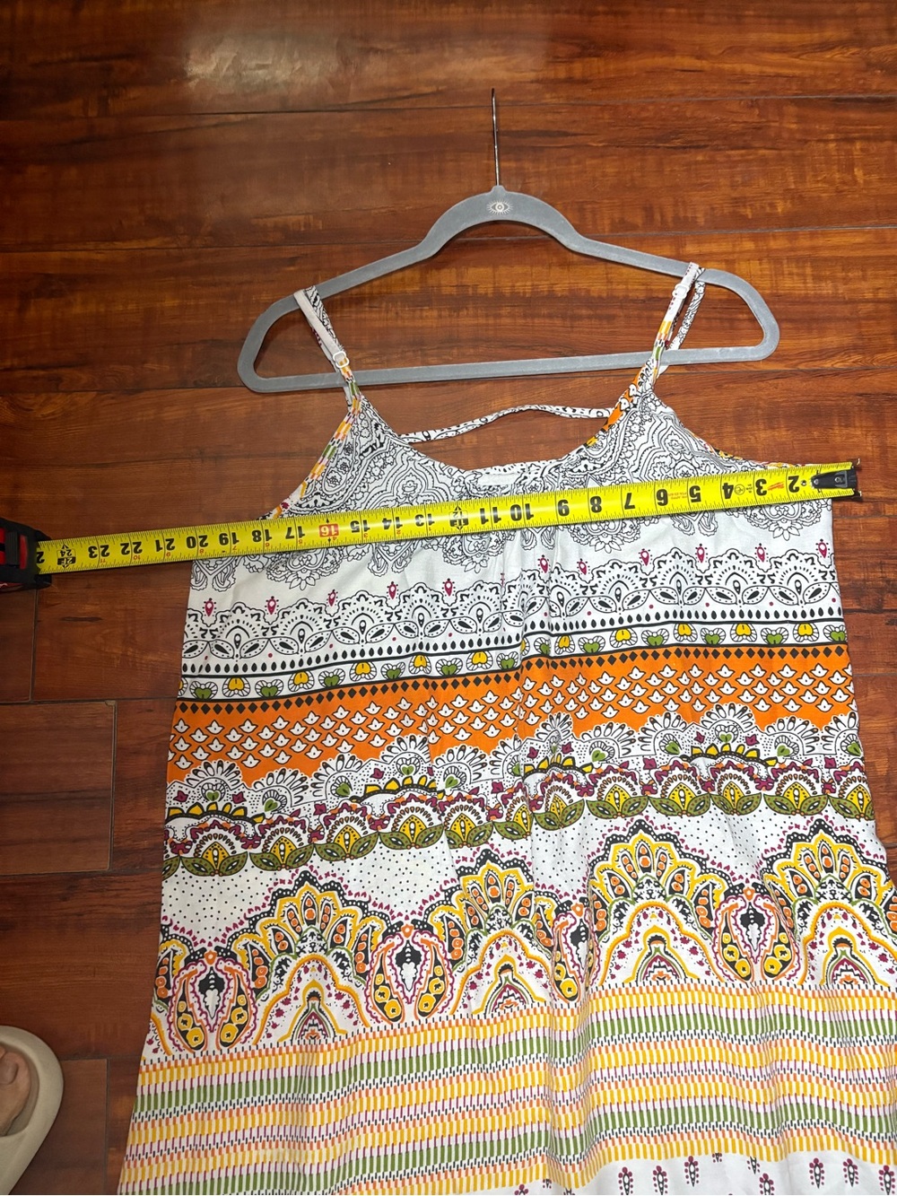 Sleeveless Printed Maxi Dress in Cream and Orange size M NWT - Picture 4 of 12